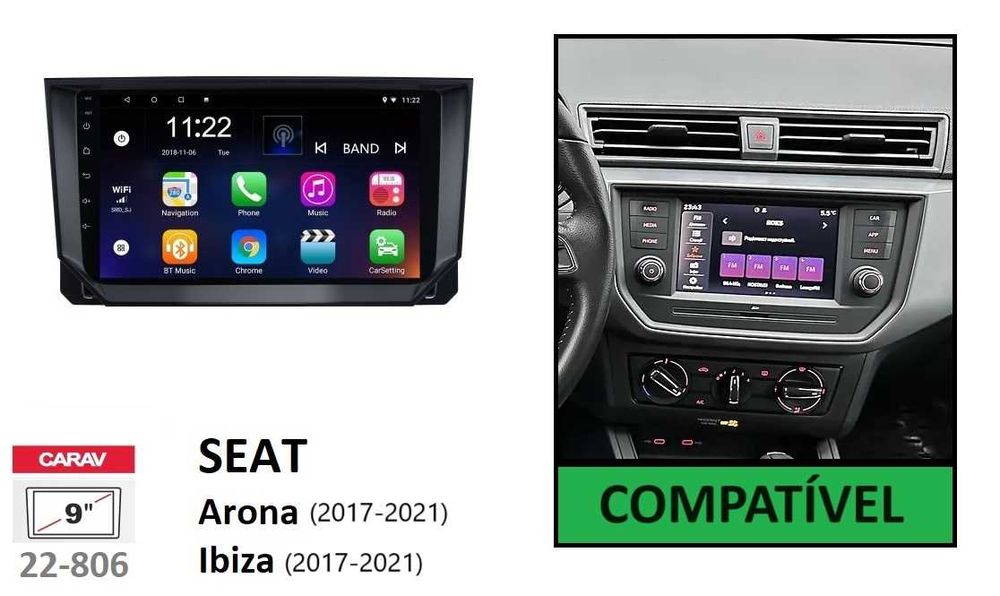 Rádio 2DIN 9" • Seat IBIZA 6F / Arona / Ateca • [4+64GB] Android