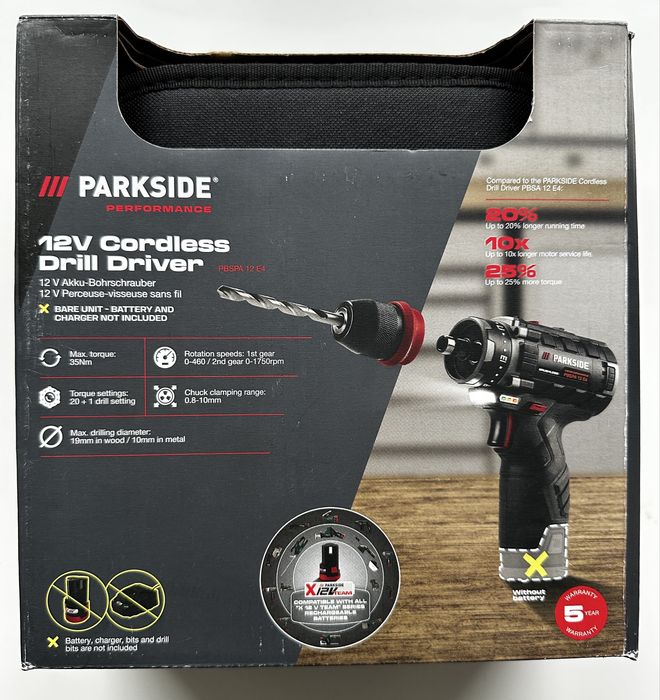 Акумуляторний дриль PARKSIDE PERFORMANCE PBSPA 12 E4 12 В Німеччина