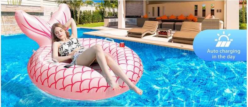 Insuflável flutuador muda cor de noite painel solar 114 cm ENVIOGRÁTIS