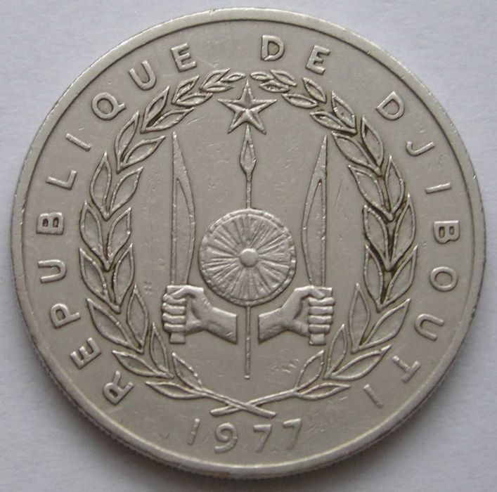 Dżibuti 100 franków 1977 - wielbłądy , dwa