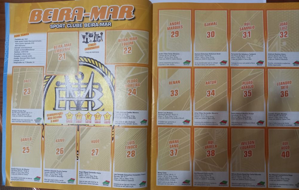 caderneta cromos Superliga de futebol 2010/2011 sem colagens