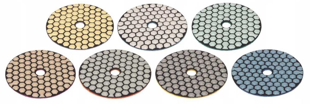 Komplet Tarcz x7 Diamentowych na Rzep 100mm + Dysk + Adapter NA SUCHO