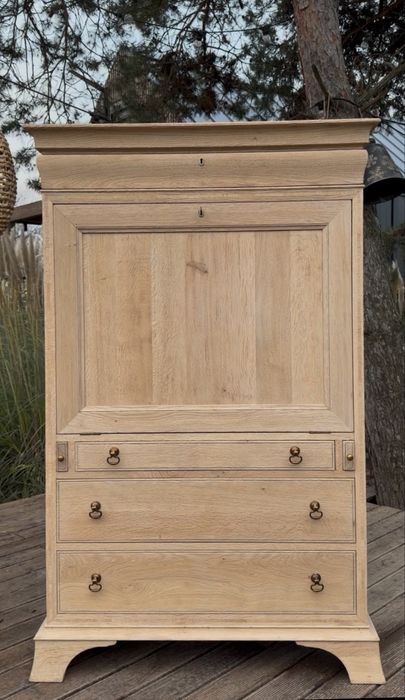 Komoda - sekretarzyk z litego dębu , stan surowy