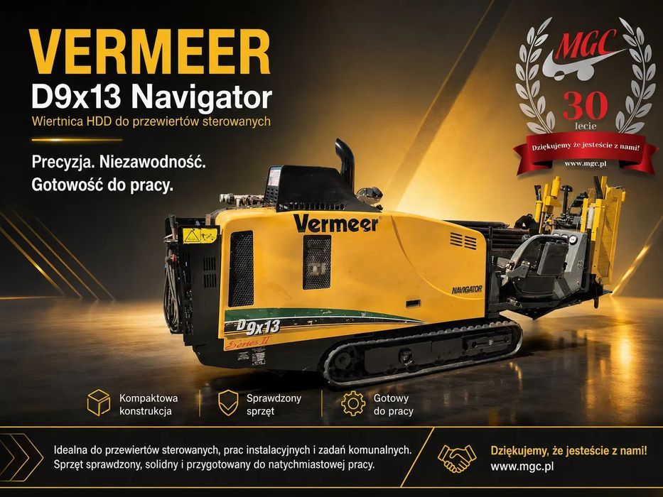 Vermeer D9X13 SERIA 2 NAVIGATOR / WIERTNICA HORYZONTALNA / 1 WŁ / SERWISOWANA / MOŻLIWA PŁUCZKA DITCH WITCH FT5 / TRANSPORT CAŁA EUROPA  Super oferta, w pełni sprawna, możliwy transport, płuczka FT5,