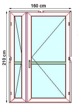 Drzwi PCV dwuskrzydłowe 160x210 Białe OD RĘKI TRANSPORT