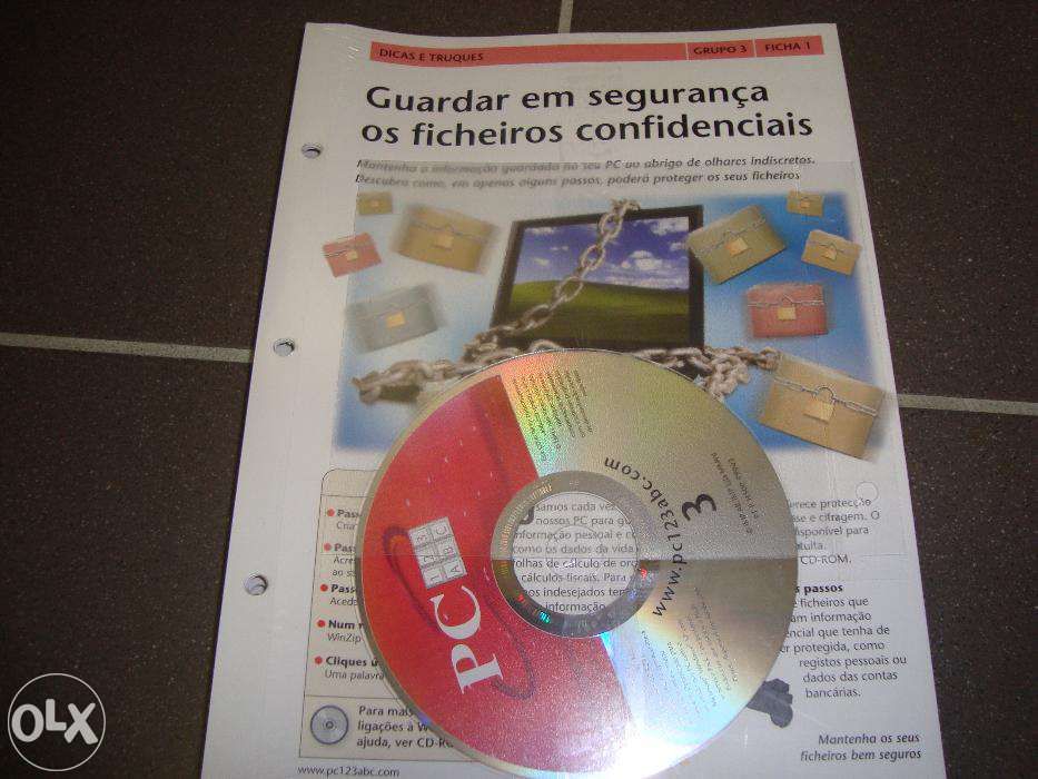Três CD e manuais c/ truques e dicas para o seu PC
