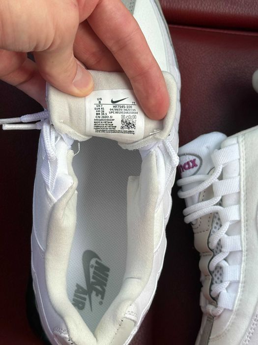 (ОПЛАТА ПІСЛЯ ОГЛЯДУ)Nike Air Max 95 White Grey Black Gum Найк Аір Макс 95 Біло-сіро-чорні Джим