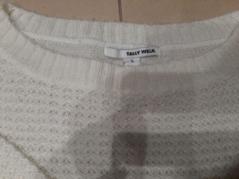 Sweter damski Tally Weijl roz.S -bialy ze srebrną nitką
