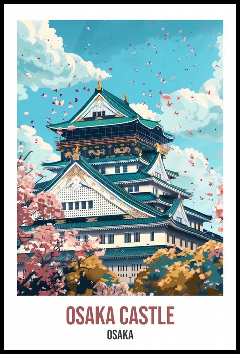 Plakat 68x101cm Osaka Castle, Osaka