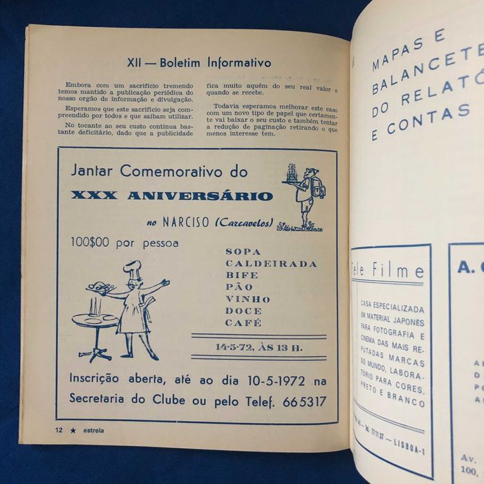 Campismo ESTRELA Boletim Informativo do Clube Estrela 1972