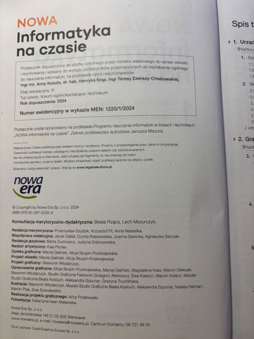 Informatyka na czasie 1, podrecznik