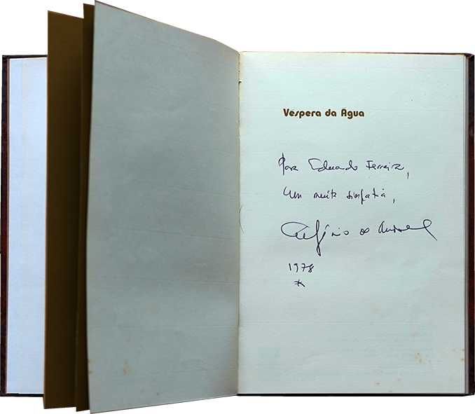 Livro Véspera da Água - Eugénio de Andrade (1ª Ed. 1973) C/ DEDICATÓRIA