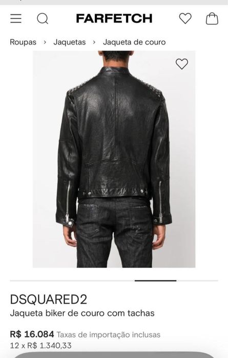 Jaqueta biker de coro com tachas