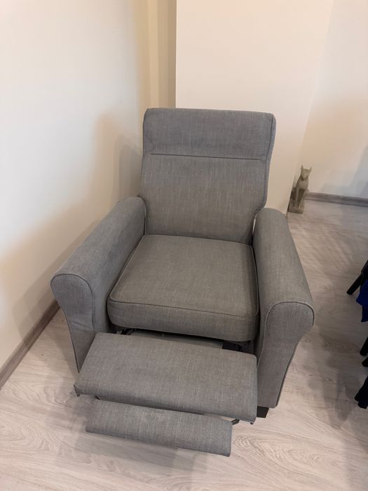 Fotel rozkładany Muren Ikea szary cudo super wygodny