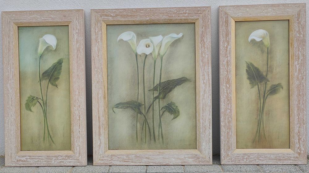 Conjunto de três quadros decorativos