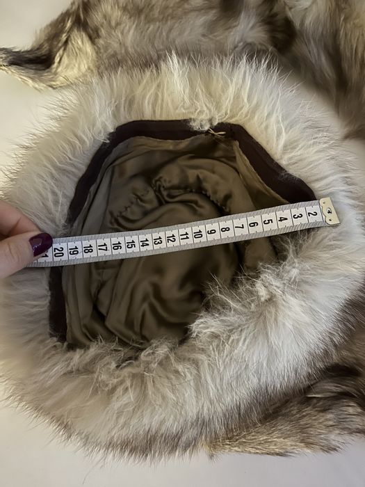 Komplet czapka i szal z lisa