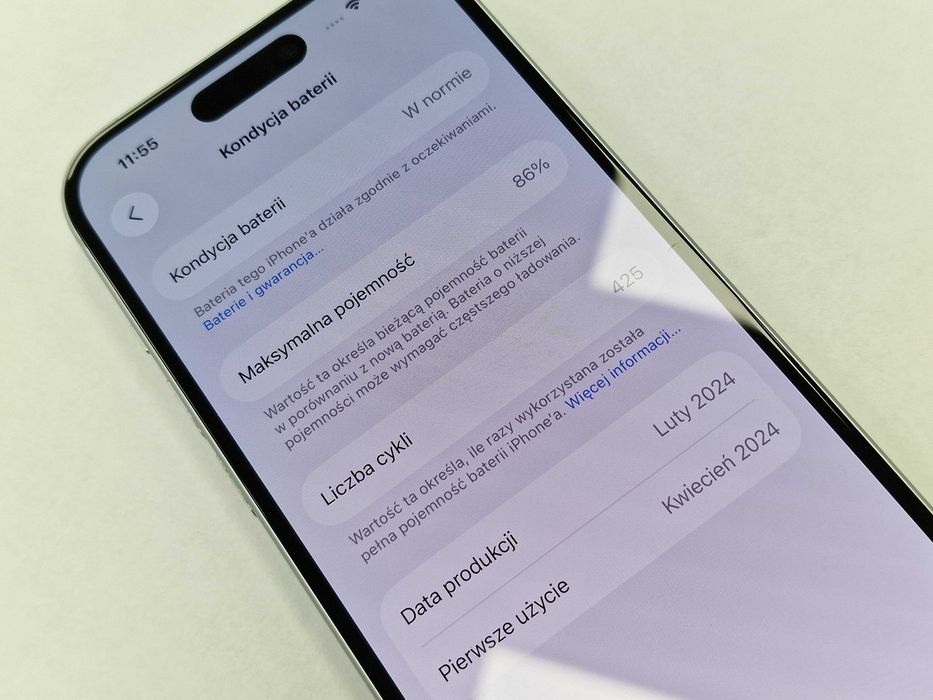 Iphone 15 128GB/ Blue/ Niebieski/ Bateria 86%/ Grade B+ + ładowarka