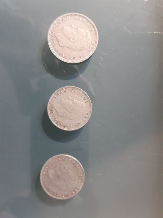 3 moedas espanholas pesetas 25, 50 e 25 comemorativa do mundial de fut