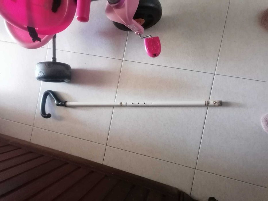 Triciclo evolutivo Rosa com mastro de direção