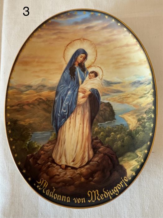 Вінтажні колекційні настінні панно репродукція картин на фарфорі .