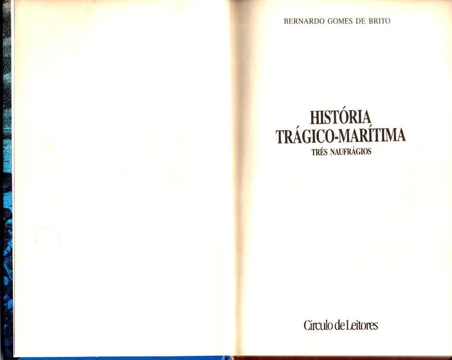 Livro - História Trágico-Marítima. Três Naufrágios