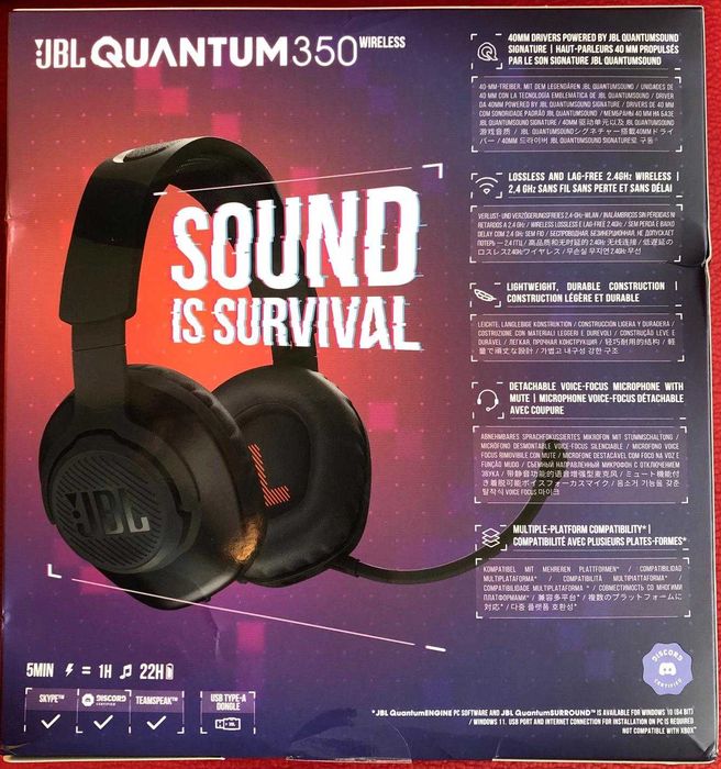 NOWE słuchawki bezprzewodowe JBL QUANTUM 350 Wireless