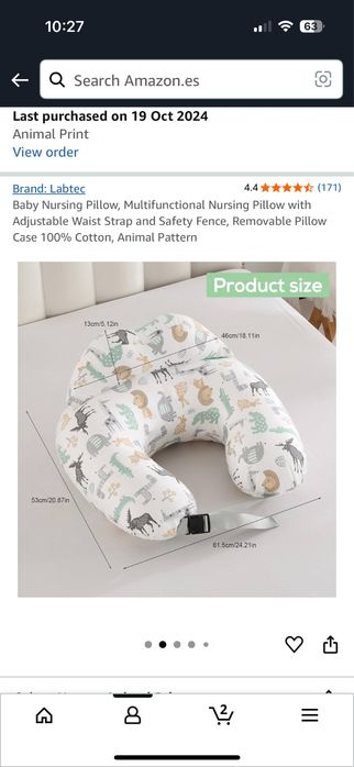 Almofada de amamentação como nova