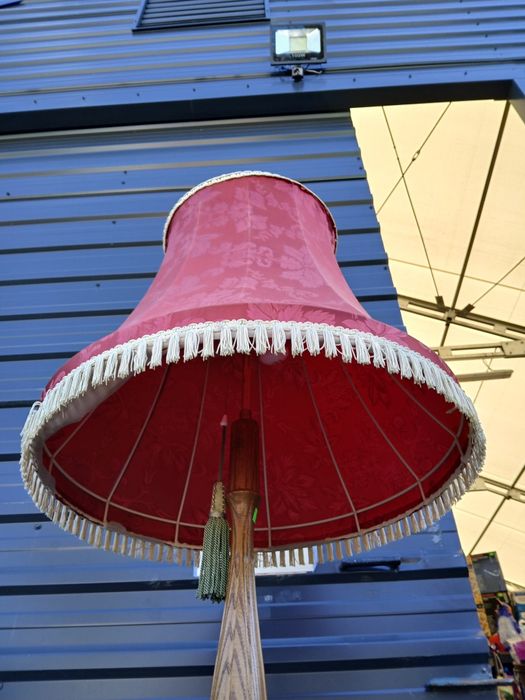 Lampa  stojąca vintage czerwony klosz