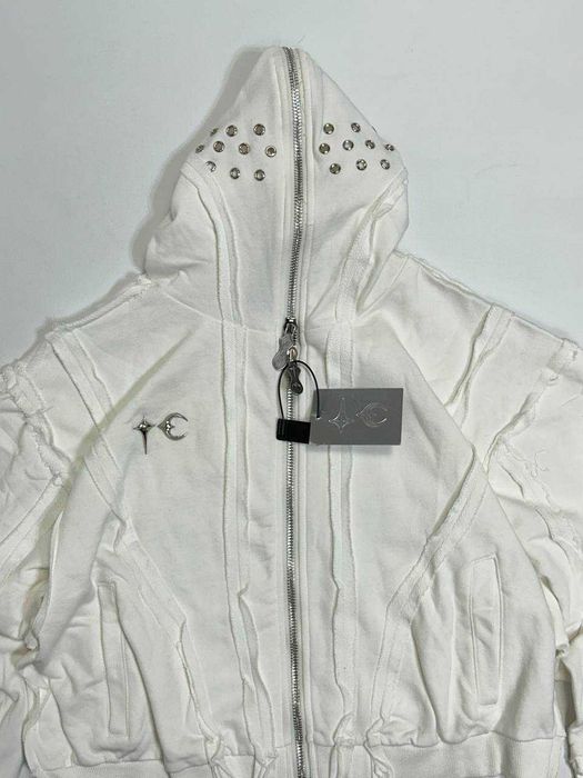 イタリア製00s y2k vkei drip opiumホワイトレザージャケット Thug Club zip hoodie худи зип зипка фулл full y2k archive opium