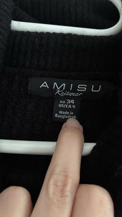 New Yorker amisu dluga sukienka czarna golf XS/34