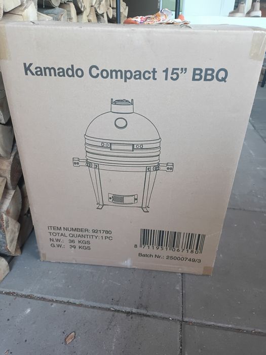 Piękny ceramiczny grill Kamado Compact 15" BBQ granatowy