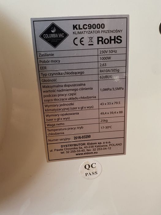 Klimatyzator Columbia