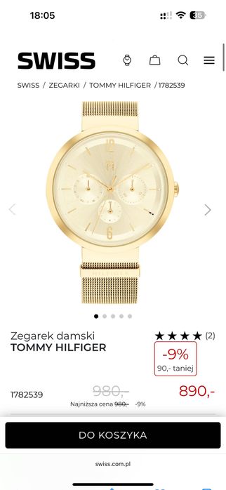 Zegarek damski Tommy Hilfiger złoty