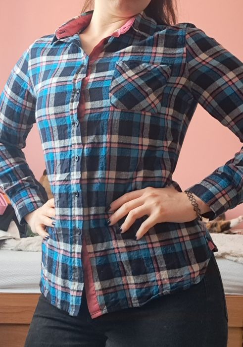 Niebieska koszula w kratę rozm. M