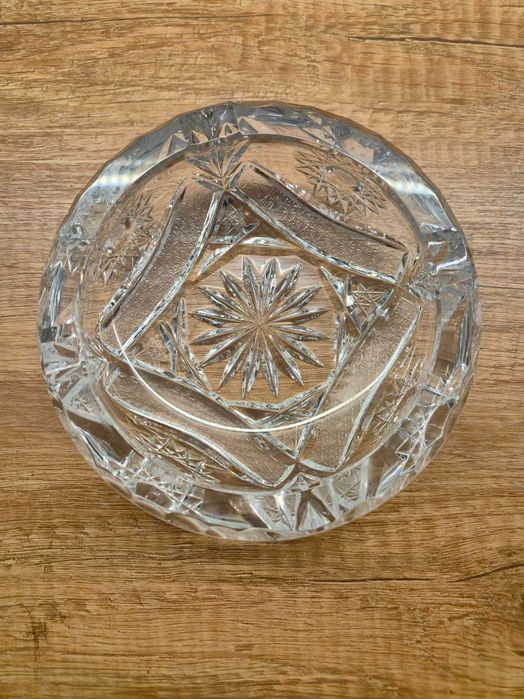 Masywna Popielnica Kryształowa PRL 1,36 kg VINTAGE
