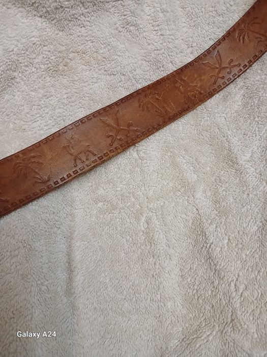 Ремінь шкіряний вінтажний з металевою пряжкою TANGER