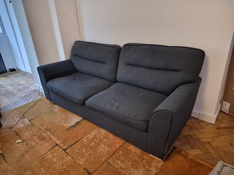 Sofá cama modelo italiano azul marinho (cama casal padrão)