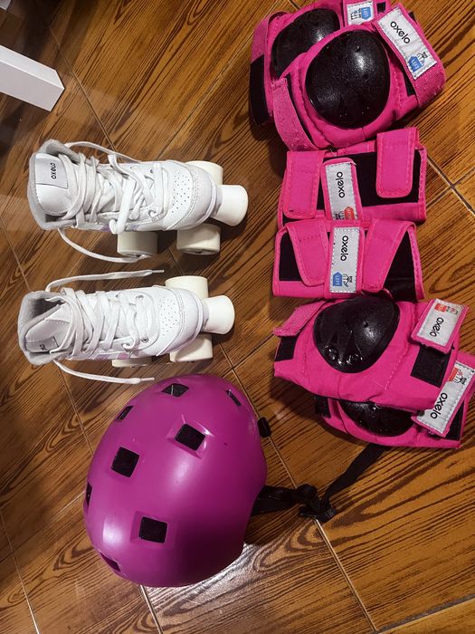 Patins de 4 rodas + proteções