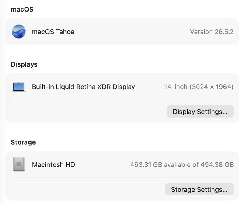MacBook Pro 14’ 2021 M1 Pro 16Gb RAM 512Gb SSD