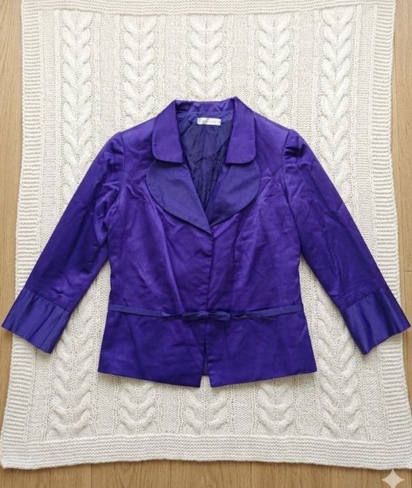 Marynarka Creazioni Antonella damska fioletowa vintage XS S M 36 38 34