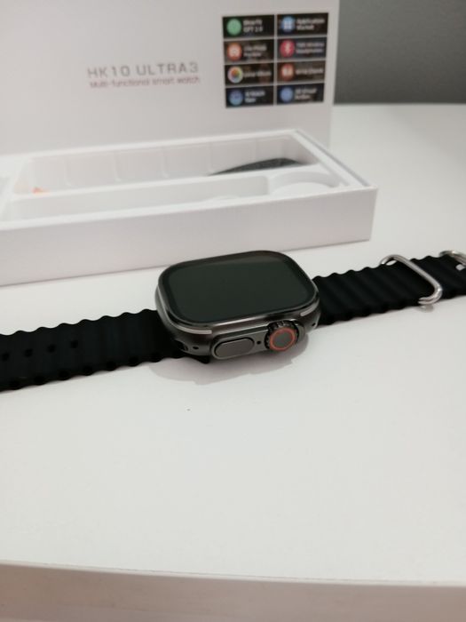 Czarny smartwatch polączenia, odbieranie sms, nowy