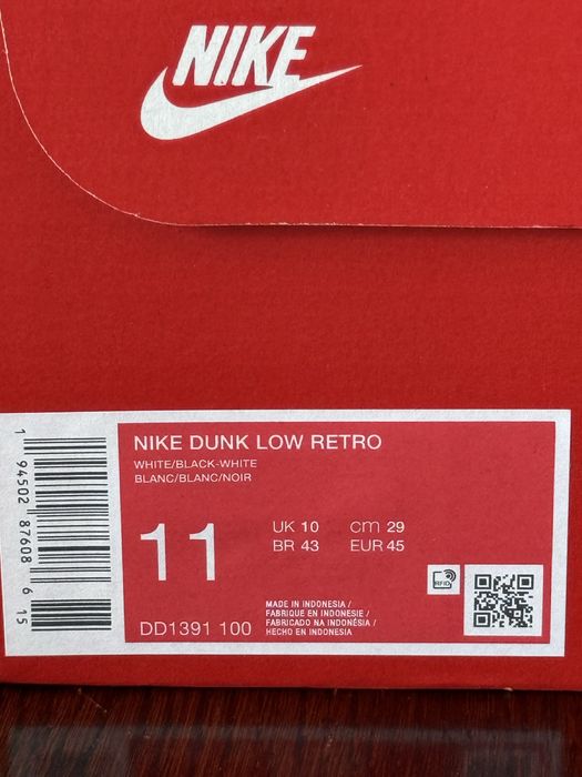 Nike Dunk Low Retro panda white black 45