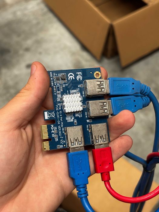 Lote de Material de Mineração — Risers PCIe, Hubs USB 3.0, Adaptadores M.2 (Novo + Usado)