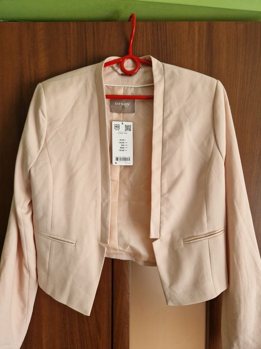 Żakiet krótki Różowy rozmiar 40