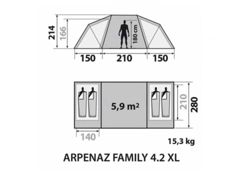 Tenda campismo Arpenaz family 4.2  XL