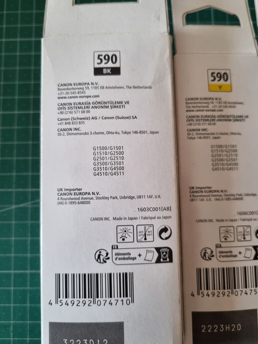 Pack 4 tinteiros canon eco tank 590