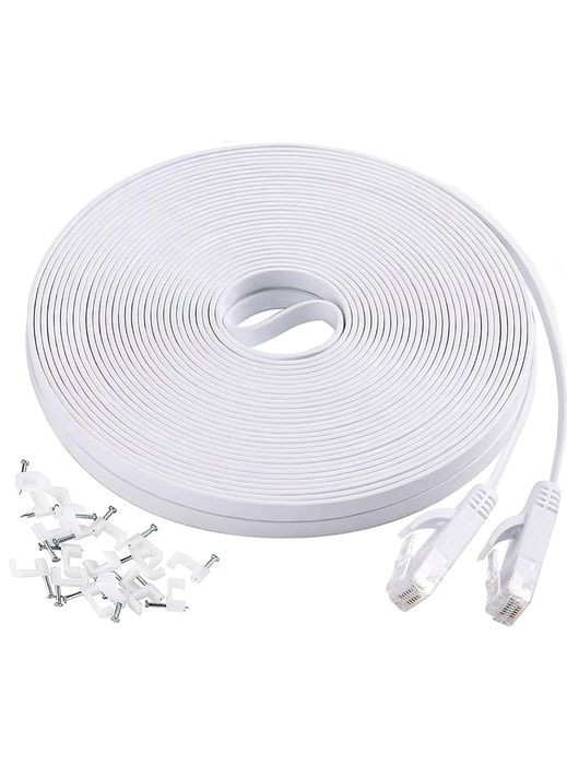 Cat6 płaski kabel Ethernet, 15 m komputer LAN kabel sieciowy
