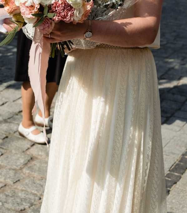 Spódnica ślubna koronkowa boho, ivory, Mimetik