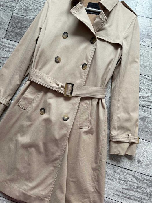 Oryginalny płaszcz damski Massimo Dutti trench coat waterproof beige