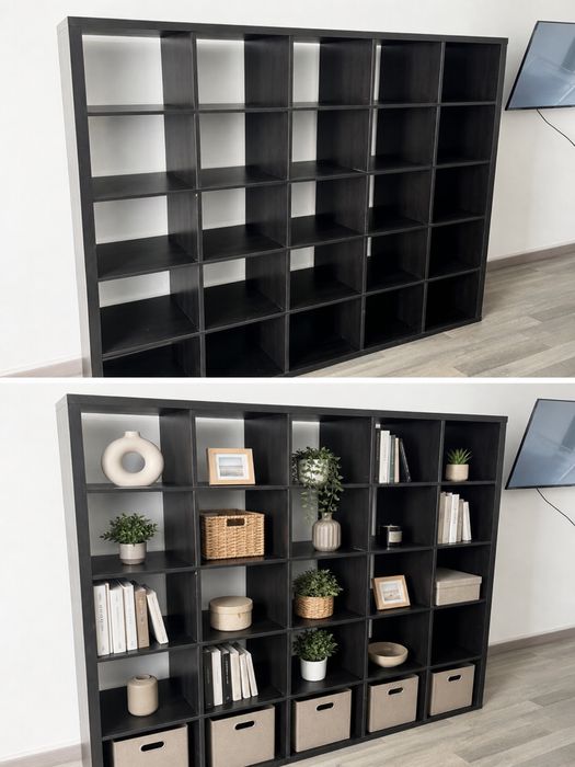 Estante preta moderna grande tipo IKEA – Excelente estado